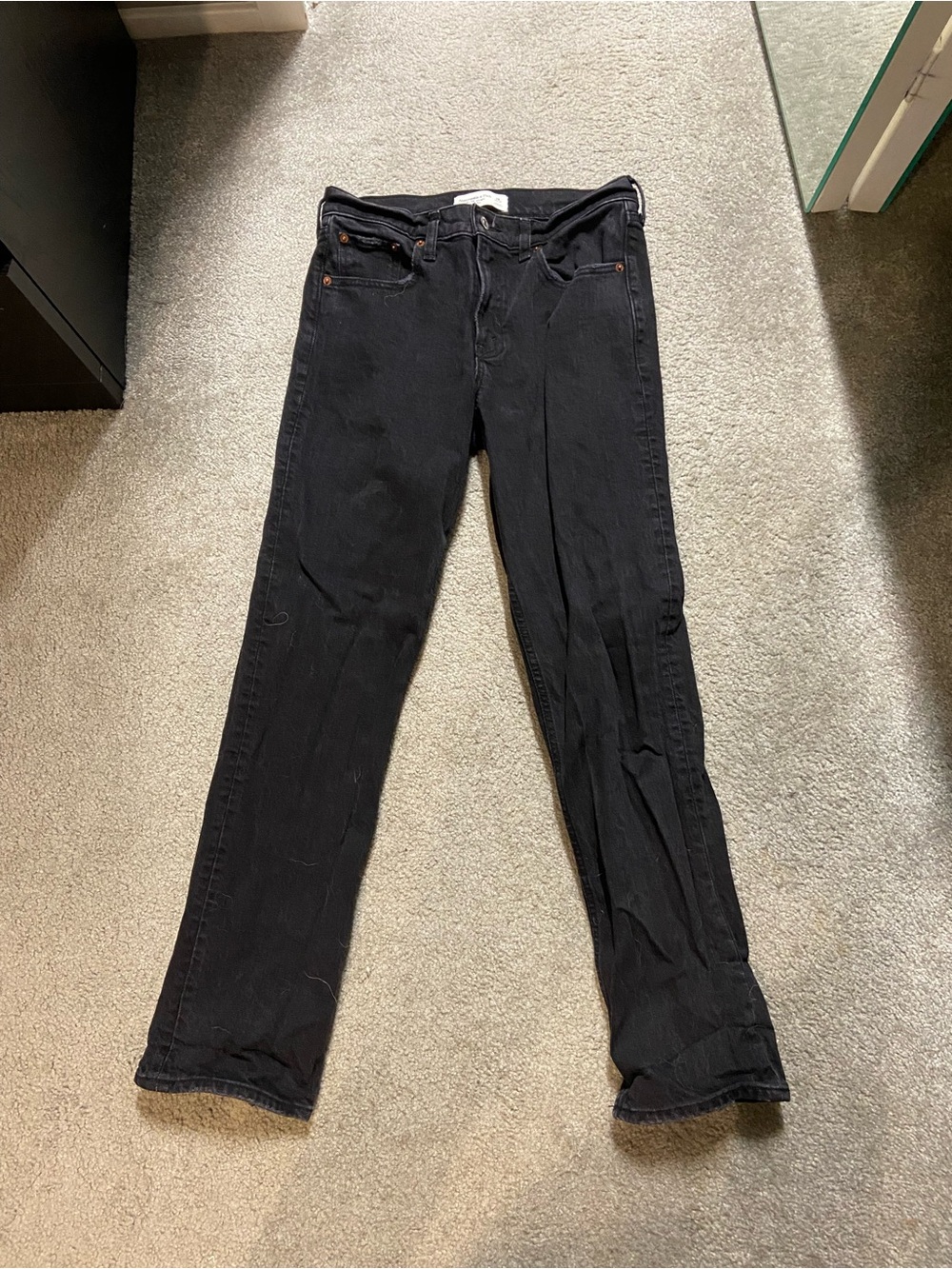 Abercrombie & Fitch 90’s Straight Mid Rise Black Jean